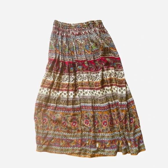 Just Cruising Boho Maxi Skirt Free Size Hippy Gypsy Boho Multicolor - Picture 3 of 8